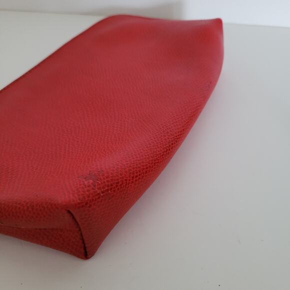 Furla 2 Piece Set Cases Red Leather Cosmetic Bags Pouch Small Good Condition - Picture 4 of 14